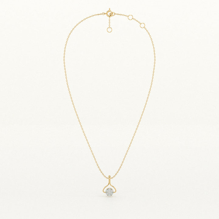 Muse Drop Frame 9KT 0.1 Carat Lab-Grown Diamond Necklace-4