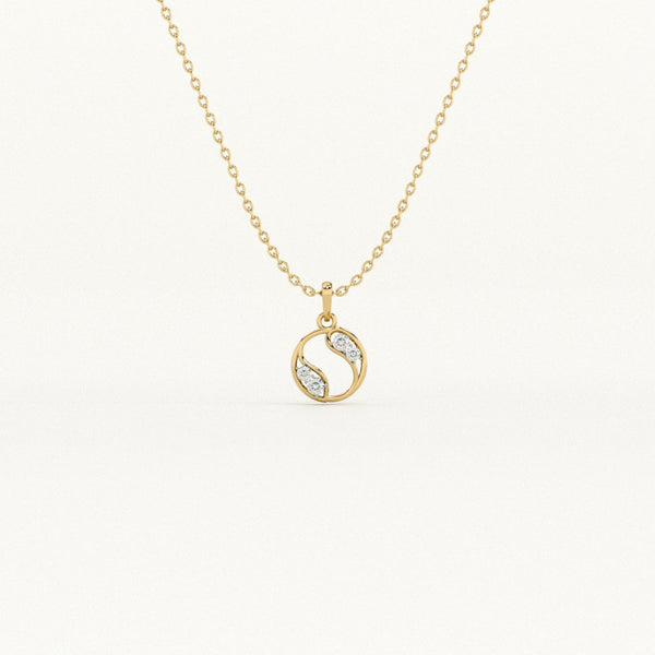 Harmony Loop Circle 9KT 0.08 Carat Lab-Grown Diamond Necklace-1
