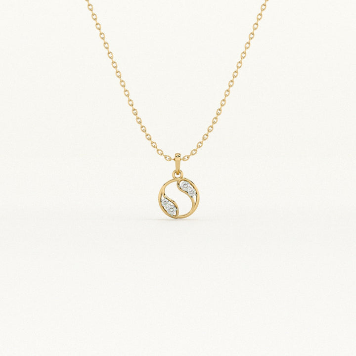 Harmony Loop Circle 9KT 0.08 Carat Lab-Grown Diamond Necklace-1
