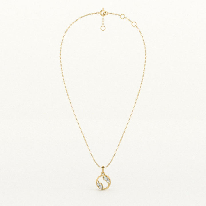 Harmony Loop Circle 9KT 0.08 Carat Lab-Grown Diamond Necklace-4
