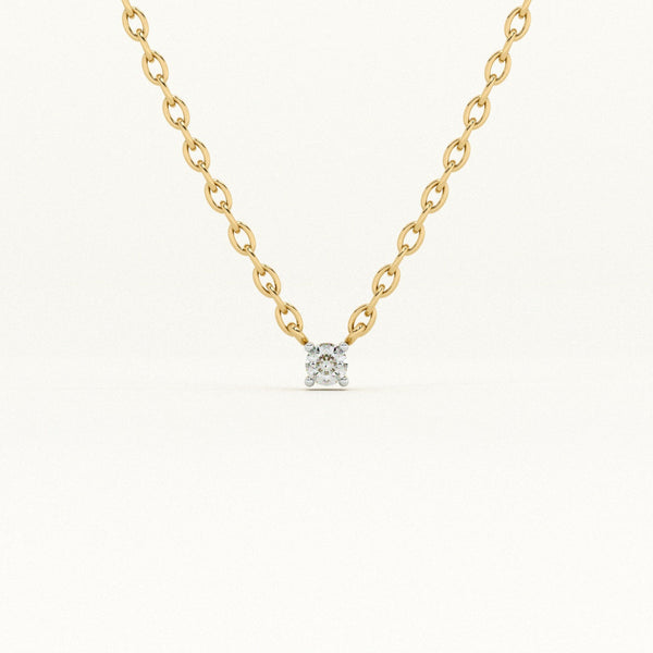 Timeless Solitaire 9KT 0.07 Carat Lab-Grown Diamond Necklace