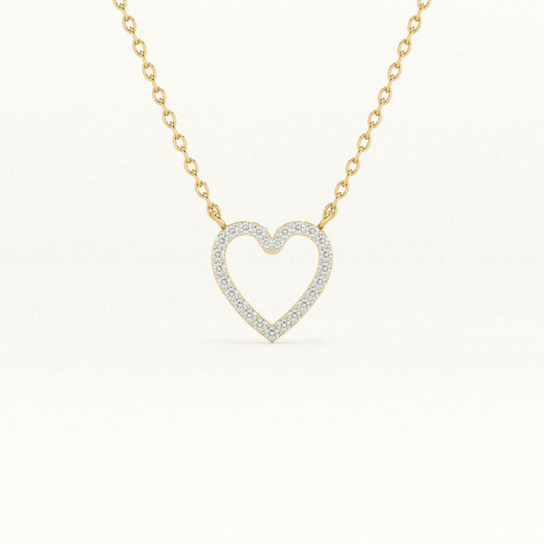 Dainty Heart 9KT 0.3 Carat Lab-Grown Diamond Necklace