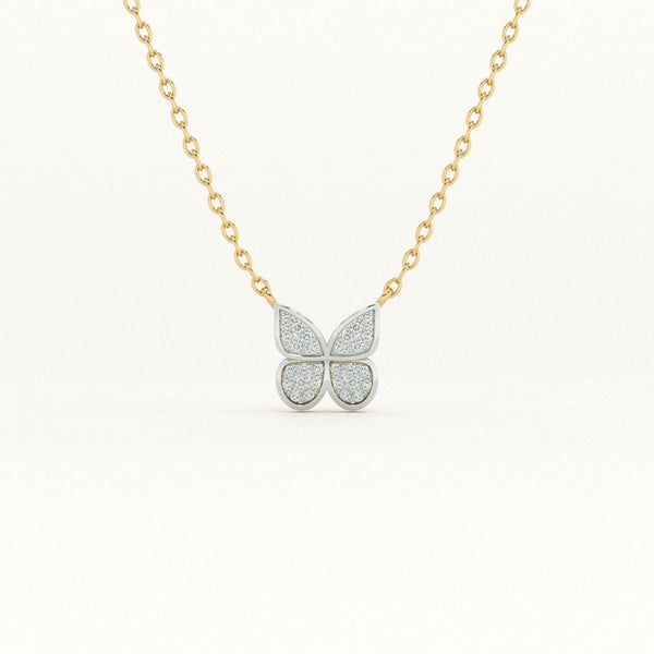 Mini Butterfly 9KT 0.17 Carat Lab-Grown Diamond Necklace