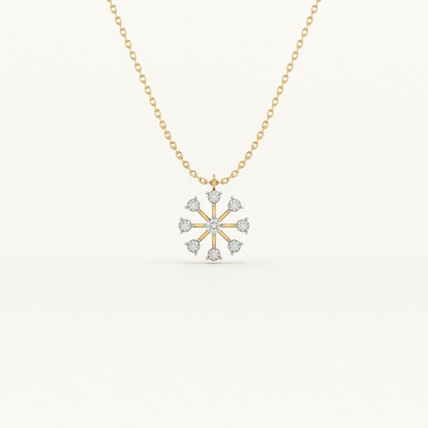 Delicate Bloom 9KT 0.08 Carat Lab Grown Diamond Necklace