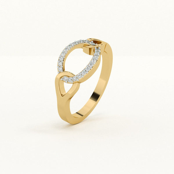 Oval Link Sparkle 0.11 Carat 9KT Lab-Grown Diamond Ring