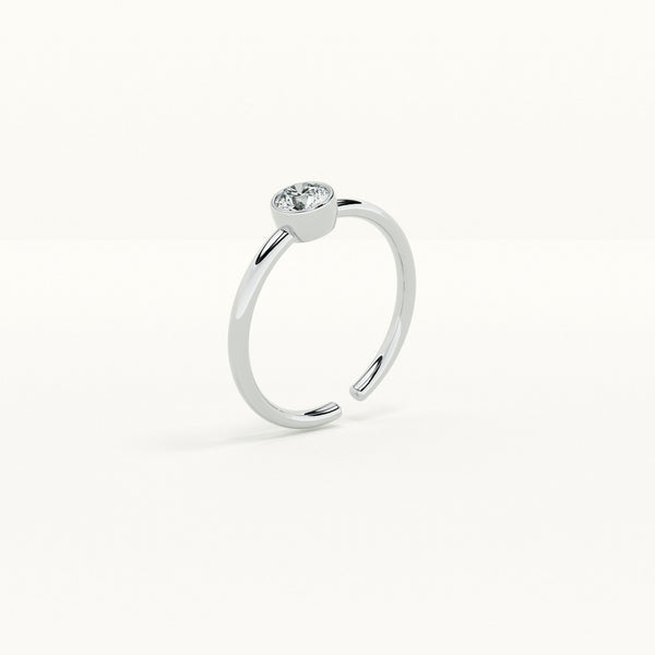 Bezel Round 925 Silver Ring
