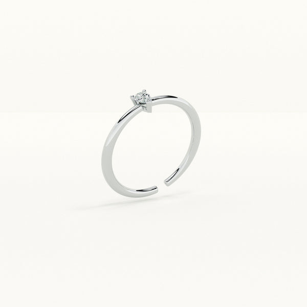 Tiny Pear Stone 925 Silver Ring