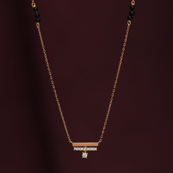 Dainty Diamond Bar Mangalsutra | 18k Gold Vermeil