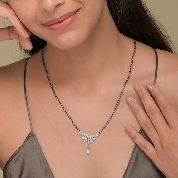 Shop Floral Whispers Silver Mangalsutra Palmonas-1