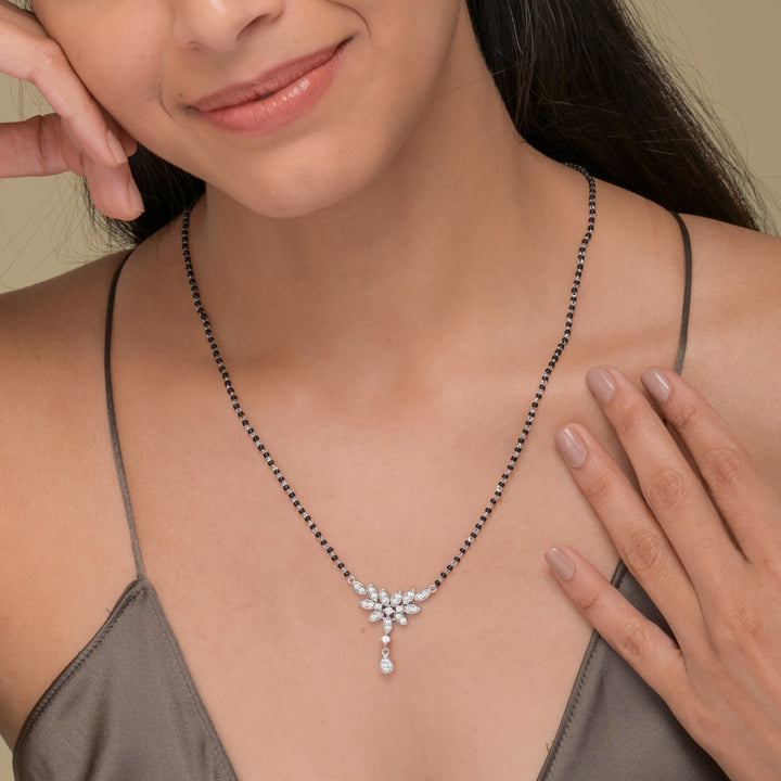 Shop Floral Whispers Silver Mangalsutra Palmonas-1