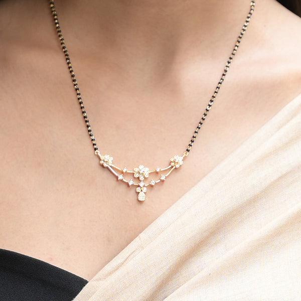 Floral Elegance Mangalsutra | BIS Hallmarked | 18k Gold Vermeil