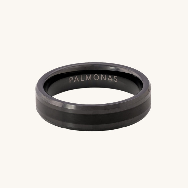 Shop Gunmetal Band Men's Ring- Tungsten Palmonas-6