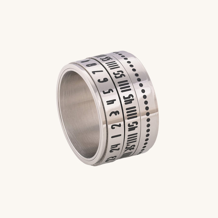 Shop Silver Arabic Numerals Punk Men's Ring Palmonas-2