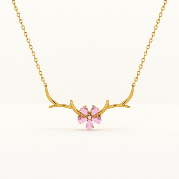 Cherry Flower Necklace- 18k Gold Vermeil