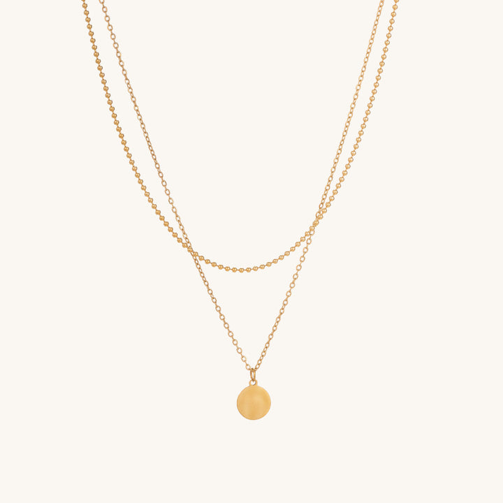 Shop Little Round Two Layer Necklace- 18k Gold Plated Palmonas-2