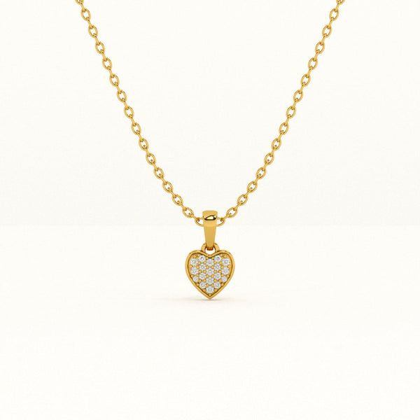 Cute Heart Diamond Necklace | 18k Gold Vermeil