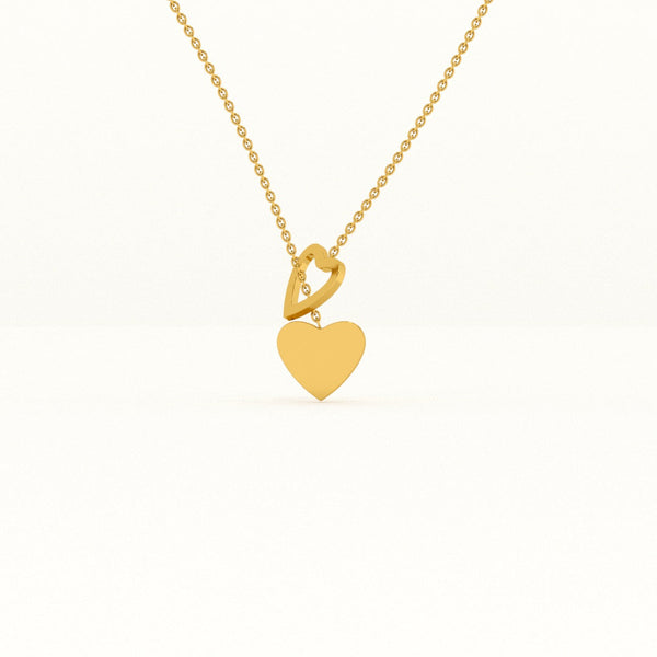 Two Heart Gold Lariat Necklace
