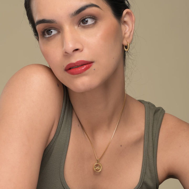 Zodiac Sign Gold Pendant Necklace
