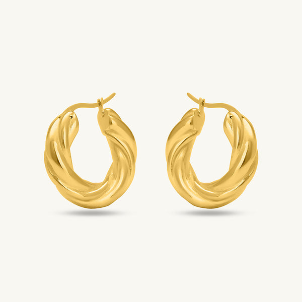 Twisted Round Hoop Earrings