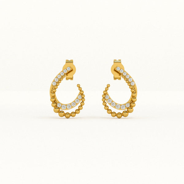 Almond Stones Stud Earrings