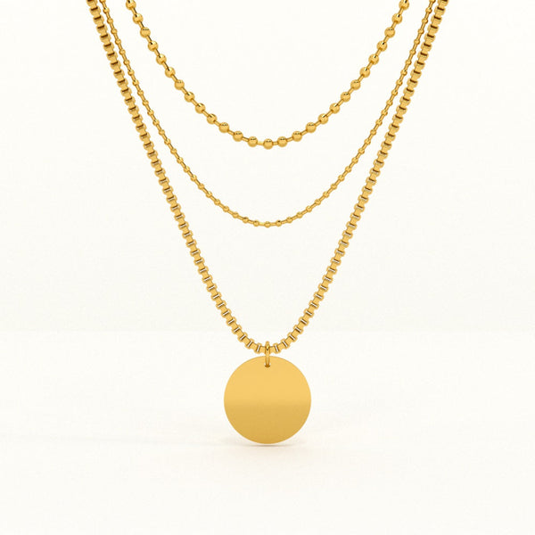 Round Belle Three Layer Necklace