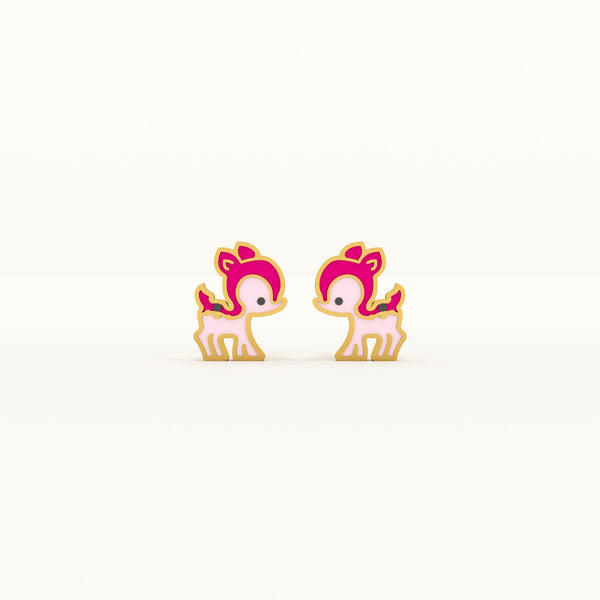 Pink Deers 925 Silver Studs