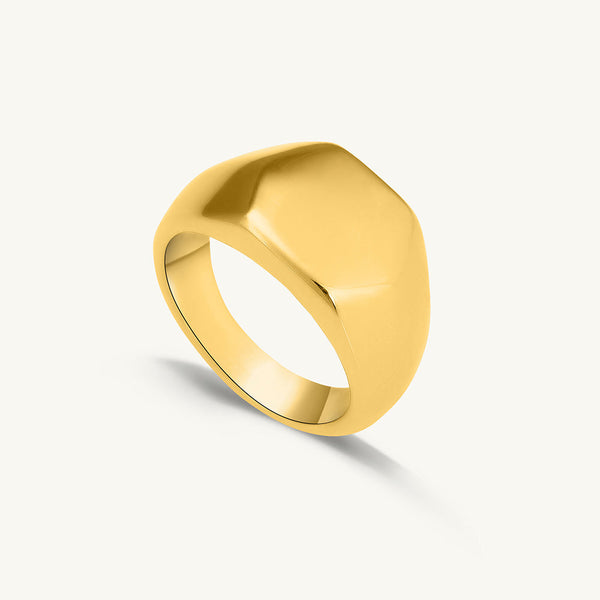 Hexagonal Gold Statement Ring