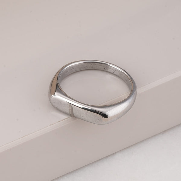 Modern Geometric Silver Ring
