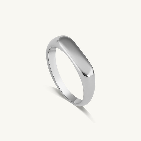 Modern Geometric Silver Ring