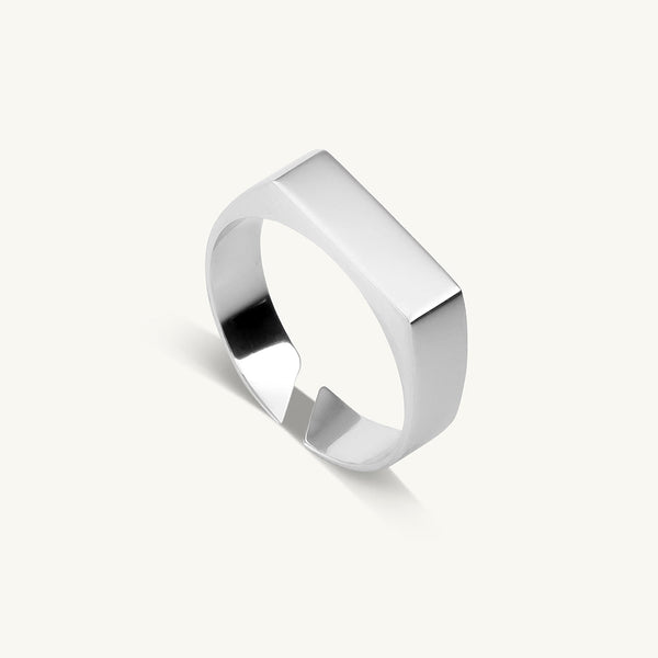 Plain Silver Bar Ring