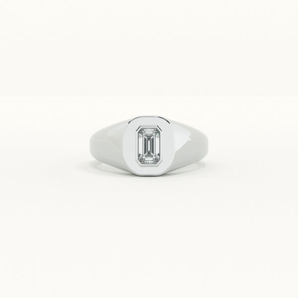 Stone Studded Romeo Signet - 925 Silver Ring