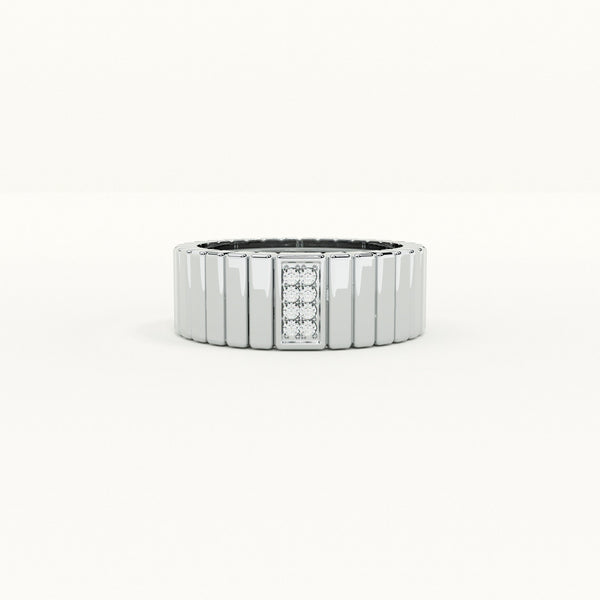 Endless Line Texture Men's- 925 Silver Ring