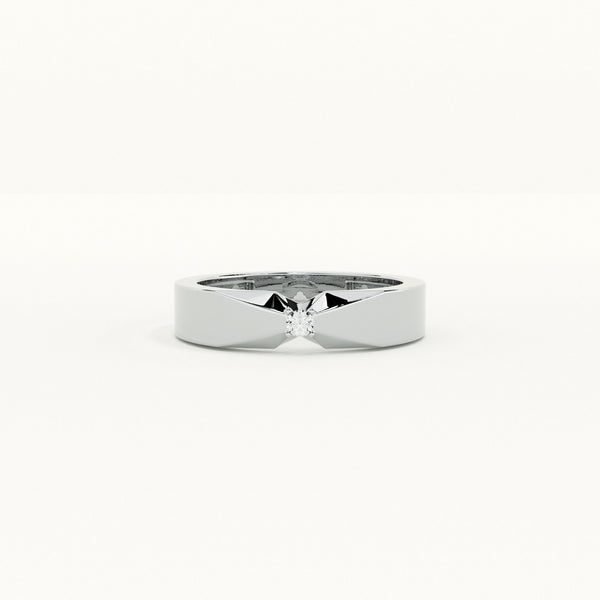 Single Stone Vow Men's 925 Silver Ring