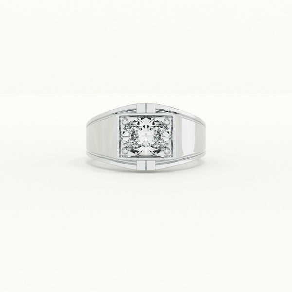 Single Stone Love Men's Band- 925 Silver