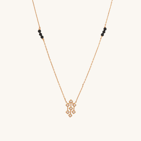 Shop Padma Diamond Mangalsutra | BIS Hallmarked | 18k Gold Vermeil Palmonas-2