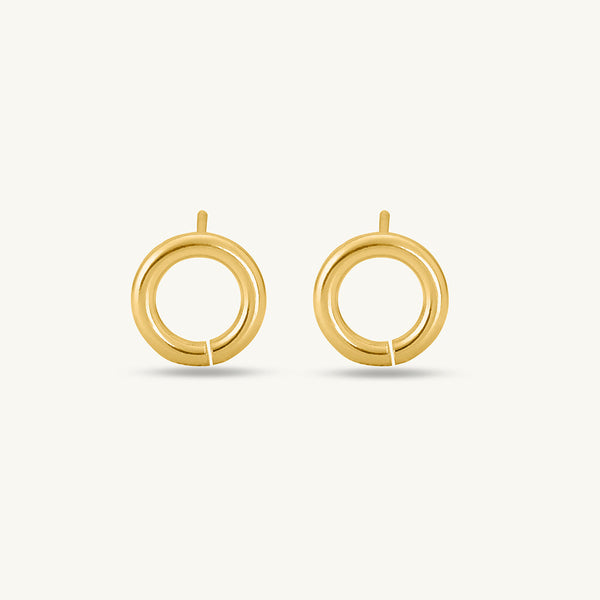 Golden Circles Stud Earrings