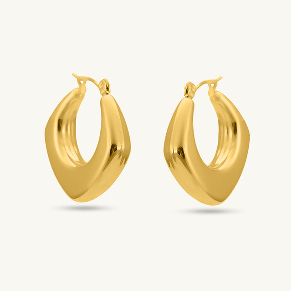 Sculpted Luxe Gold Hoop Earrings