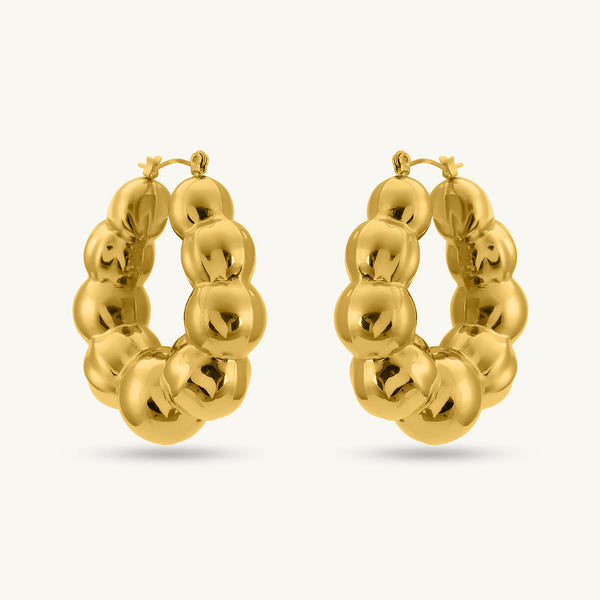 Golden Bubble Hoop Earrings
