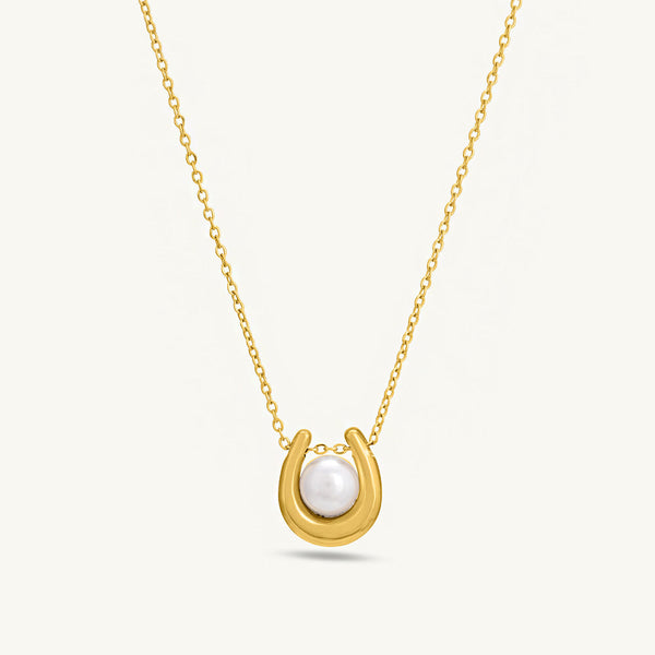 Pearl Embellished U Necklace