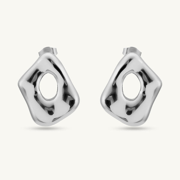Silver Statement Stud Earrings