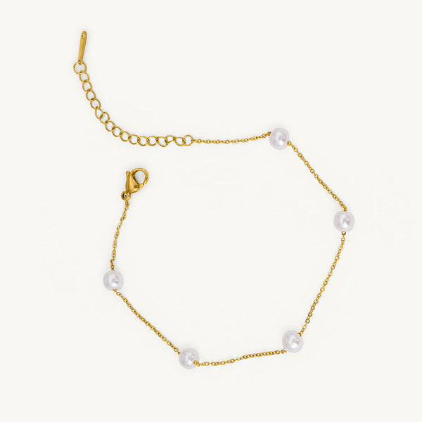 Rose-Gold Pearl Anklet