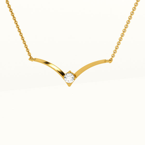 Vivid Glow 0.16 Carat Lab Grown Diamond ~ 14k Gold Pendant with Chain