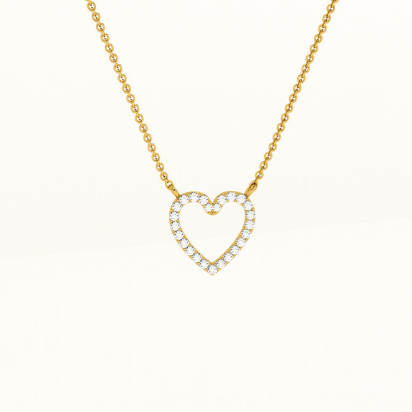 Pure Heart 0.25 Carat Lab Grown Diamond ~ 14k Gold Pendant with Chain