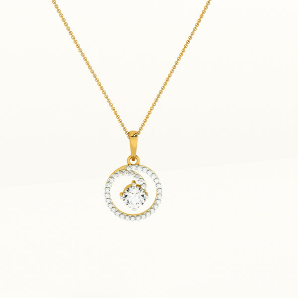 Eternal Circle 0.63 Carat Lab Grown Diamond ~ 14k Gold Pendant without Chain