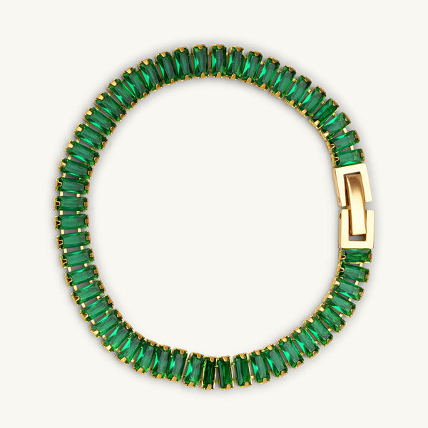 Emerald Link Green Stone Bracelet