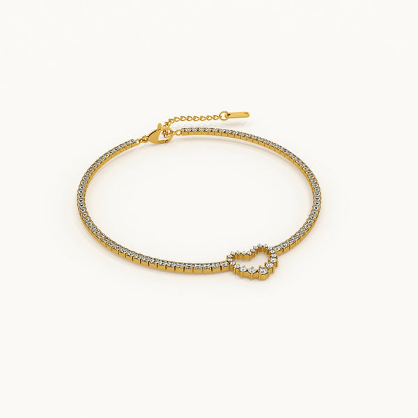 Heart Diamond Chain Bracelet
