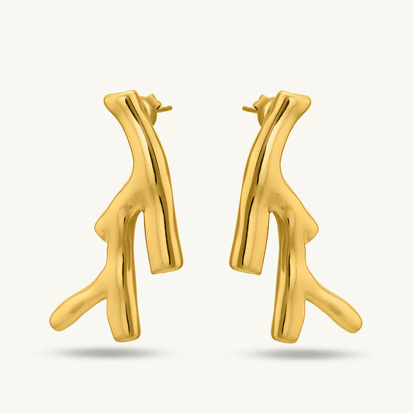Coral Branch Stud Earrings