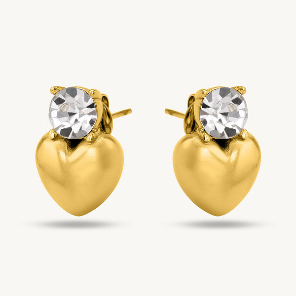 Heart Shape Single Stone Drop earrings