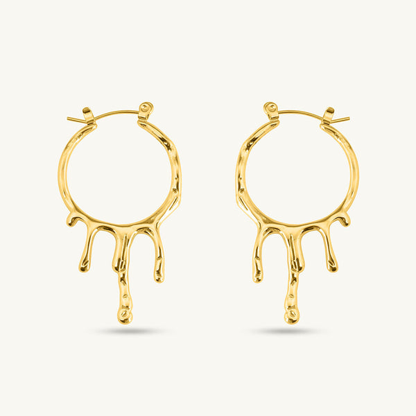 Round Dripping Hoop Earrings