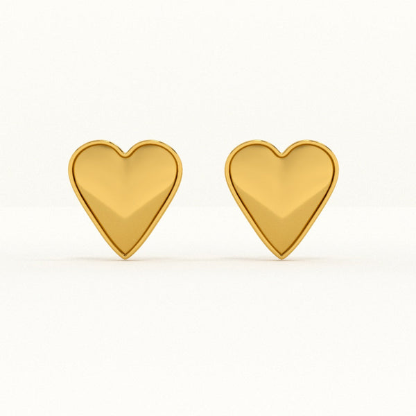 Minimal Heart Stud Earrings